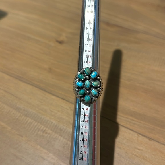 Vintage sterling silver turquoise stones ring - Picture 1 of 10